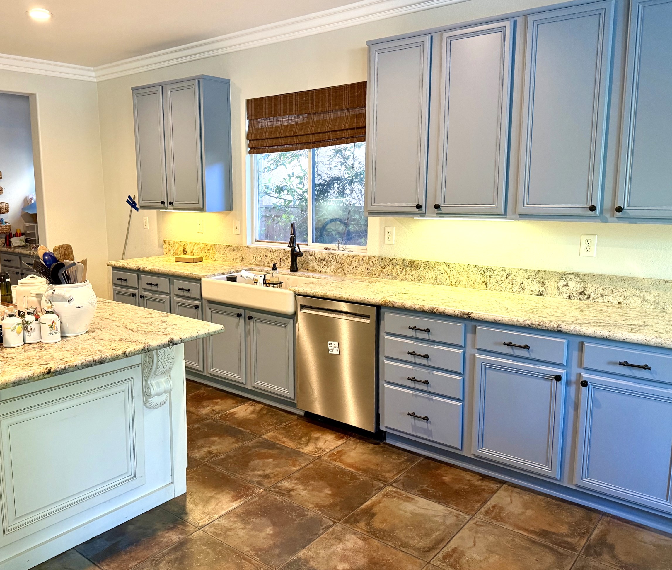 Boring Stain to Daring Blue after